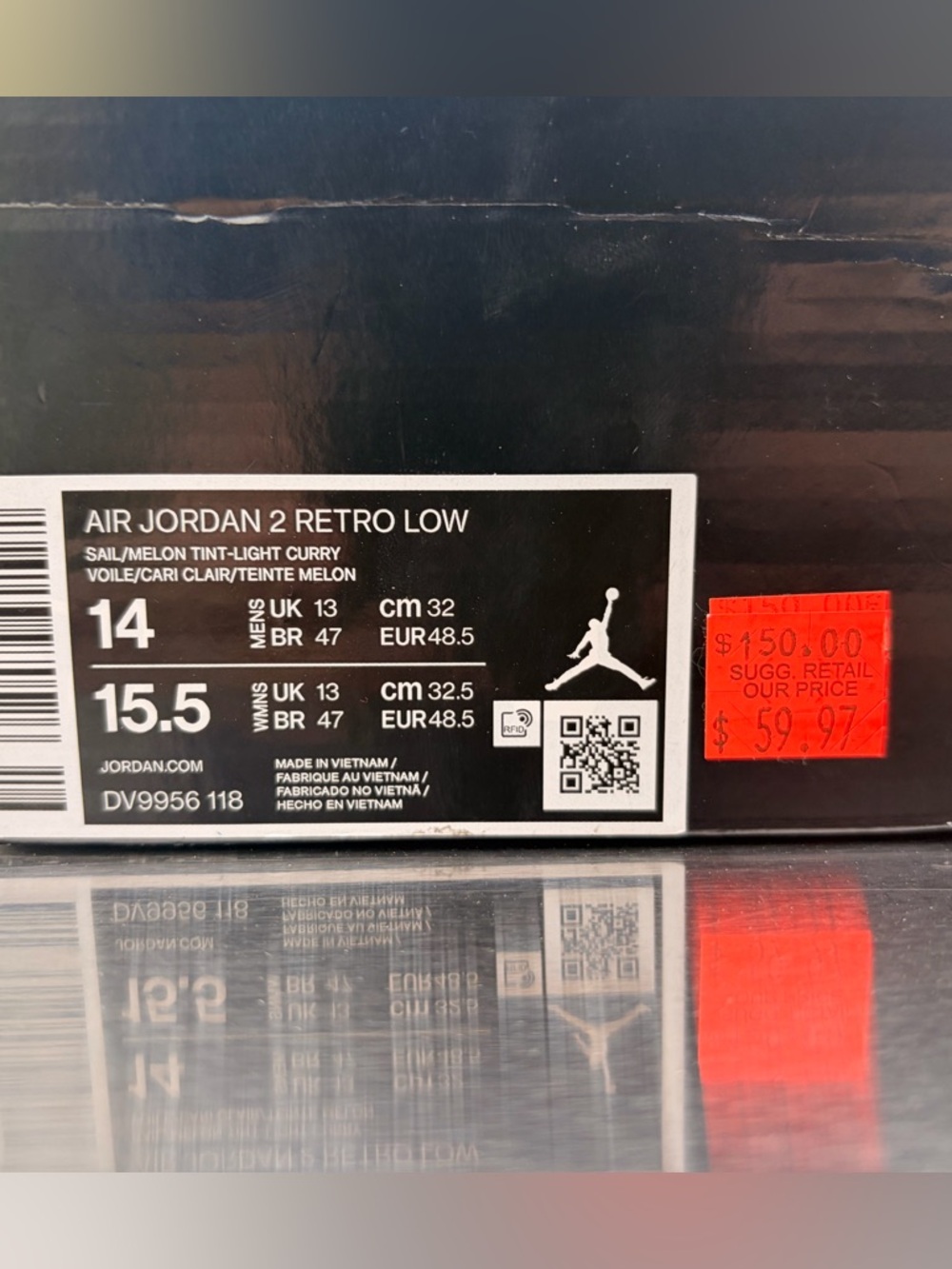 Air Jordan 2 Retro Low “Melon Tint” Sneakers Mens size 14 - Picture 4 of 7